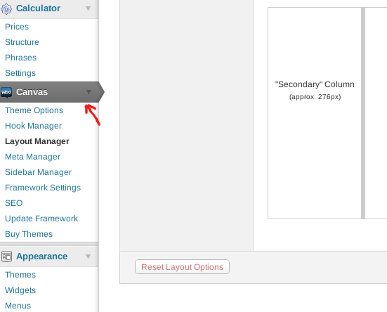 Changing Layouts in Woo Themes Canvas Template